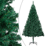 Vidaxl kunstkerstboom avec éclairage et balles de Noël 210 cm en PVC vert