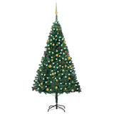 Vidaxl kunstkerstboom avec éclairage et balles de Noël 240 cm verts