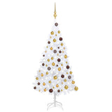 Vidaxl kunstkerstboom avec éclairage et balles de Noël 120 cm PVC blanc