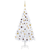 Vidaxl kunstkerstboom avec éclairage et balles de Noël 180 cm PVC blanc