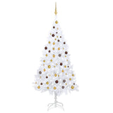 Vidaxl kunstkerstboom avec éclairage et balles de Noël 210 cm PVC blanc