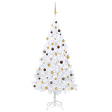 Vidaxl kunstkerstboom avec éclairage et balles de Noël 240 cm blancs