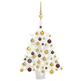 Vidaxl kunstkerstboom avec éclairage et balles de Noël 65 cm blancs