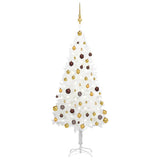 Vidaxl kunstkerstboom avec éclairage et balles de Noël 150 cm PVC blanc