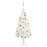 Vidaxl kunstkerstboom avec éclairage et balles de Noël 180 cm blancs