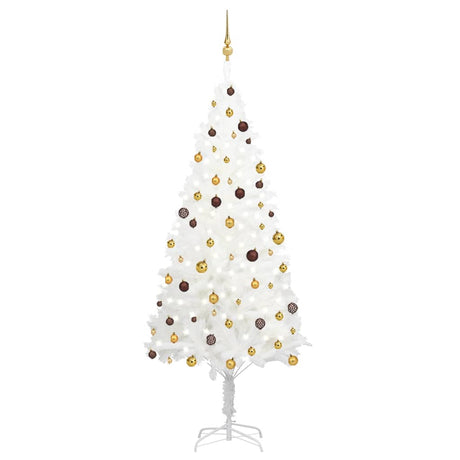 Vidaxl kunstkerstboom avec éclairage et balles de Noël 240 cm blancs