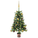Vidaxl kunstkerstboom avec éclairage et balles de Noël 90 cm verts
