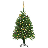 Vidaxl Kunstkerstboom avec l'éclairage et les balles de Noël 120 cm verts