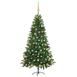 Vidaxl kunstkerstboom avec éclairage et balles de Noël 150 cm verts