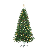 Vidaxl kunstkerstboom avec éclairage et balles de Noël 180 cm verts