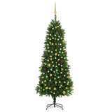 Vidaxl kunstkerstboom avec éclairage et balles de Noël 240 cm verts