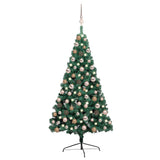 Vidaxl Kunstkerstboom avec l'éclairage et les balles de Noël à demi 120 cm vert