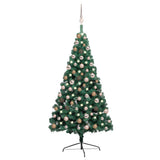 Vidaxl Kunstkerstboom avec l'éclairage et les balles de Noël à 150 cm à mi-temps