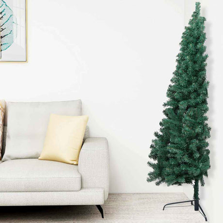 Vidaxl Kunstkerstboom avec l'éclairage et les balles de Noël à 150 cm à mi-temps