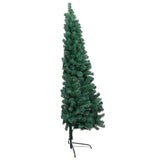 Vidaxl Kunstkerstboom avec l'éclairage et les balles de Noël à demi 210 cm vert