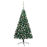 Vidaxl Kunstkerstboom avec l'éclairage et les balles de Noël demi-240 cm verts
