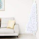 Vidaxl kunstkerstboom avec éclairage et balles de Noël demi-150 cm blancs