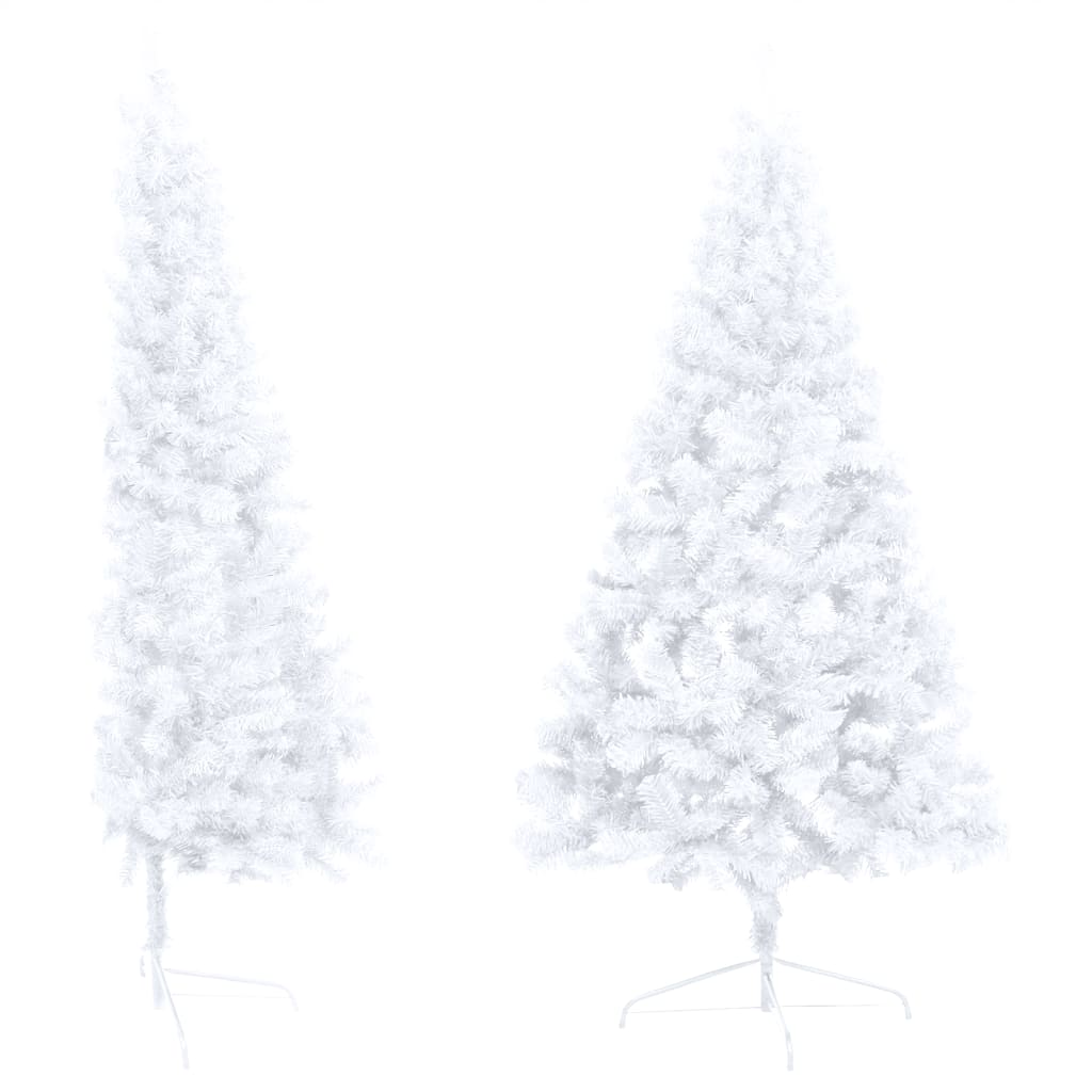 Vidaxl kunstkerstboom avec éclairage et balles de Noël demi-180 cm blancs