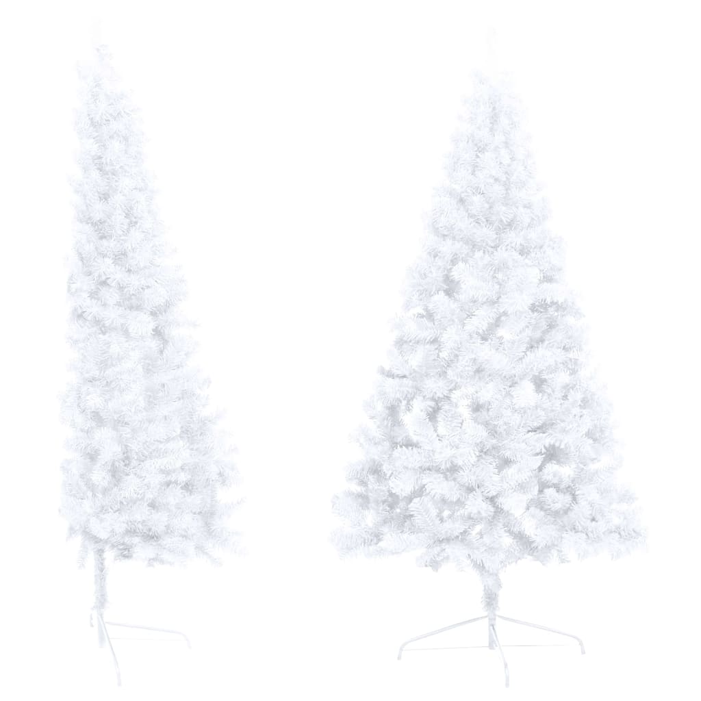 Vidaxl kunstkerstboom avec éclairage et balles de Noël demi-210 cm blancs