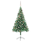 Vidaxl kunstkerstboom avec éclairage et balles de Noël 380 branches 150 cm