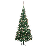 Vidaxl kunstkerstboom avec éclairage et balles de Noël l 240 cm vert