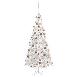 Vidaxl kunstkerstboom avec éclairage et balles de Noël l 240 cm blancs