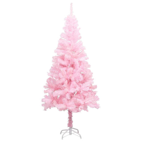 Vidaxl kunstkerstboom avec éclairage et balles de Noël 180 cm PVC rose