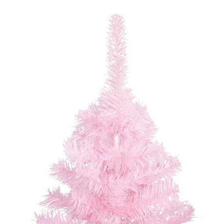 Vidaxl kunstkerstboom avec éclairage et balles de Noël 180 cm PVC rose