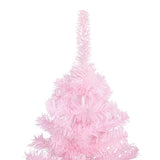 Vidaxl kunstkerstboom avec éclairage et balles de Noël 240 cm PVC rose