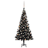Vidaxl kunstkerstboom avec éclairage et balles de Noël 120 cm PVC noir