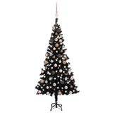Vidaxl kunstkerstboom avec éclairage et balles de Noël 150 cm PVC noir