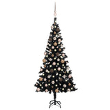 Vidaxl kunstkerstboom avec éclairage et balles de Noël 180 cm PVC noir