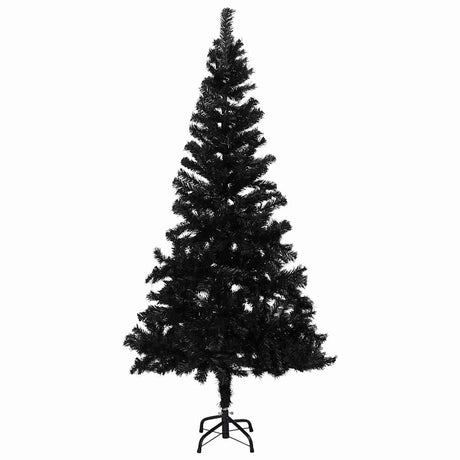 Vidaxl kunstkerstboom avec éclairage et balles de Noël 180 cm PVC noir