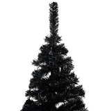 Vidaxl kunstkerstboom avec éclairage et balles de Noël 240 cm PVC noir