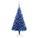 Vidaxl kunstkerstboom avec l'éclairage et les balles de Noël 240 cm PVC bleu