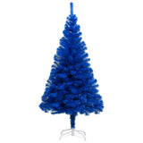 Vidaxl kunstkerstboom avec l'éclairage et les balles de Noël 240 cm PVC bleu