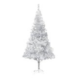 Vidaxl kunstkerstboom avec éclairage et balles de Noël 210 cm argent pour animaux de compagnie