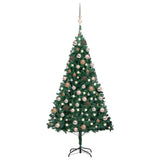 Vidaxl kunstkerstboom avec éclairage et balles de Noël 150 cm en PVC vert