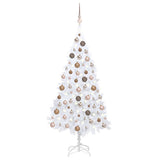 Vidaxl kunstkerstboom avec éclairage et balles de Noël 150 cm PVC blanc