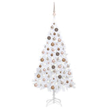 Vidaxl kunstkerstboom avec éclairage et balles de Noël 180 cm PVC blanc