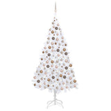 Vidaxl kunstkerstboom avec éclairage et balles de Noël 210 cm PVC blanc
