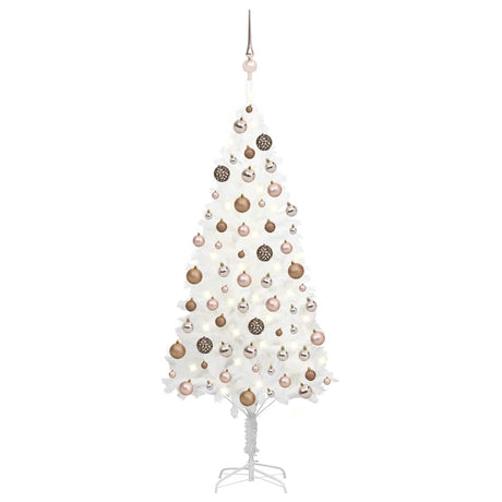 Vidaxl kunstkerstboom avec éclairage et balles de Noël 120 cm blancs