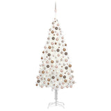 Vidaxl kunstkerstboom avec éclairage et balles de Noël 210 cm PVC blanc