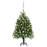 Vidaxl Kunstkerstboom avec l'éclairage et les balles de Noël 120 cm verts