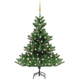 Vidaxl kunstkerstboom nordmann avec les LED et les balles de Noël 150 cm verts
