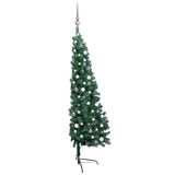Vidaxl Kunstkerstboom avec l'éclairage et les balles de Noël à 150 cm à mi-temps