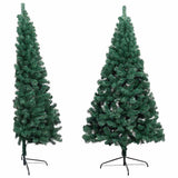 Vidaxl Kunstkerstboom avec l'éclairage et les balles de Noël demi-180 cm verts