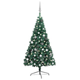 Vidaxl Kunstkerstboom avec l'éclairage et les balles de Noël demi-240 cm verts