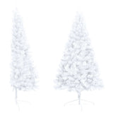 Vidaxl kunstkerstboom avec éclairage et balles de Noël demi-210 cm blancs