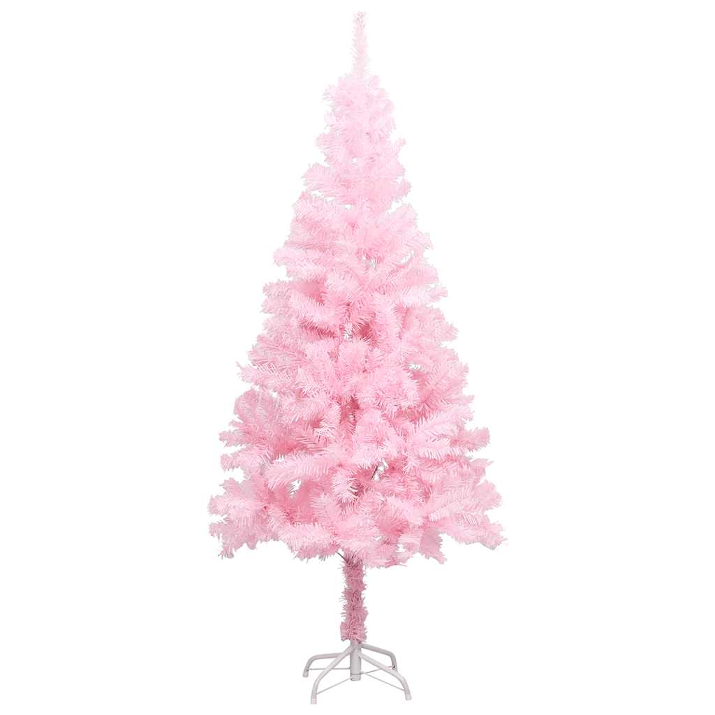 Vidaxx sapin de Noël artificiel avec éclairage et boules 120 cm PVC rose